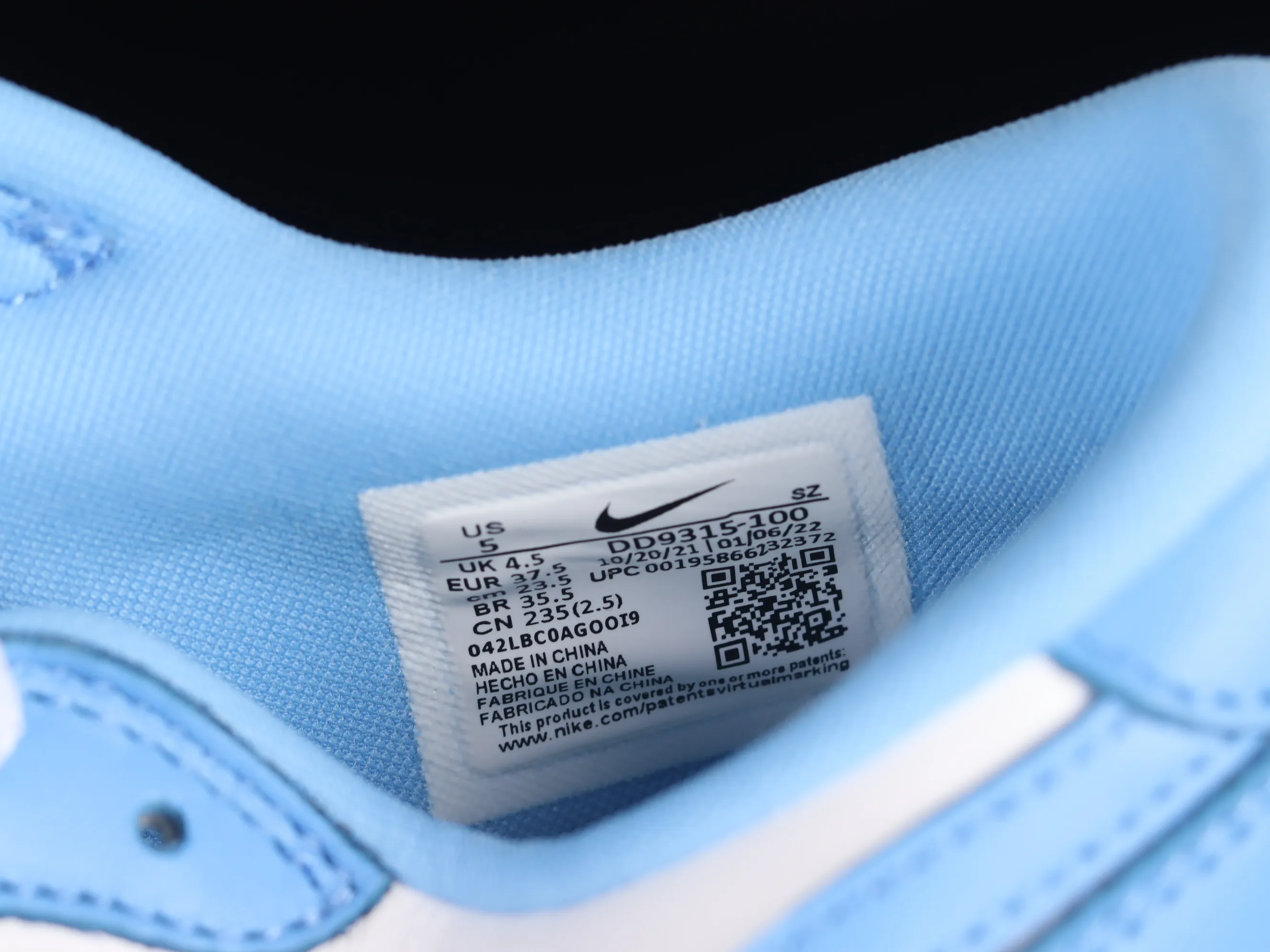 All categories Air Jordan Jordan series basketball shoes Air Jordan 1 Low G version pure original Air Jordan 1 Low Golf "UNC" AJ1 Joe 1 new golf version North Carolina blue color DD9315-100